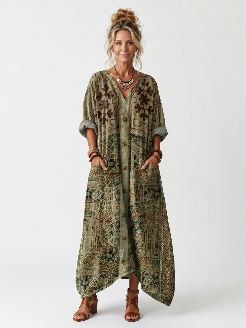 Aleta | Vestido Midi Oversize con Botones
