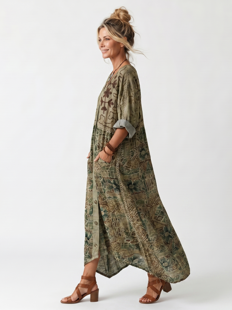Aleta | Vestido Midi Oversize con Botones