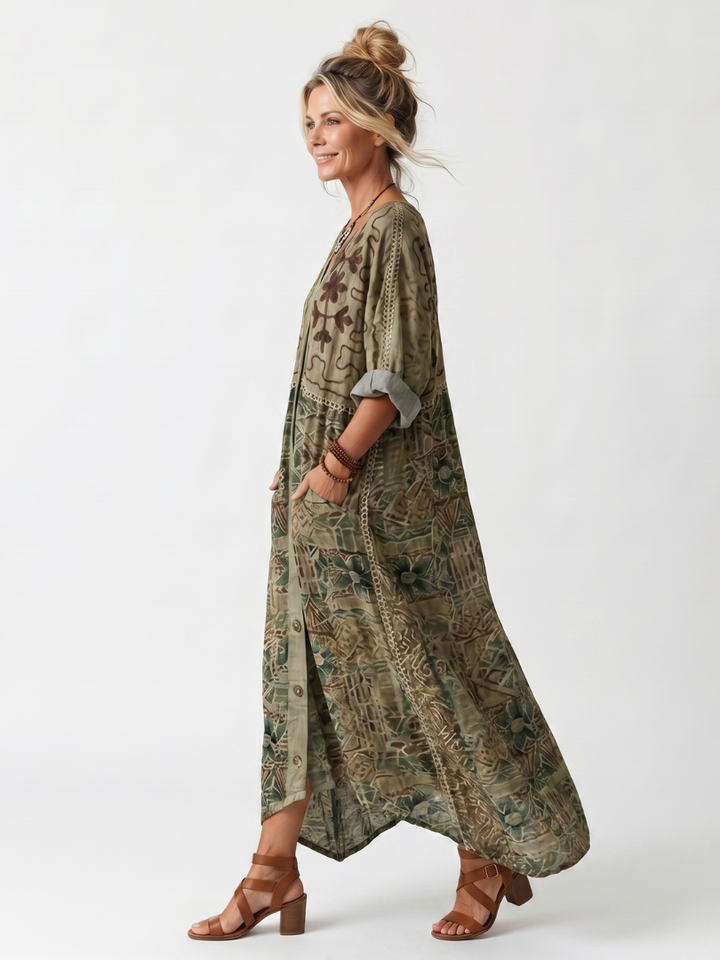 Aleta | Vestido Midi Oversize con Botones