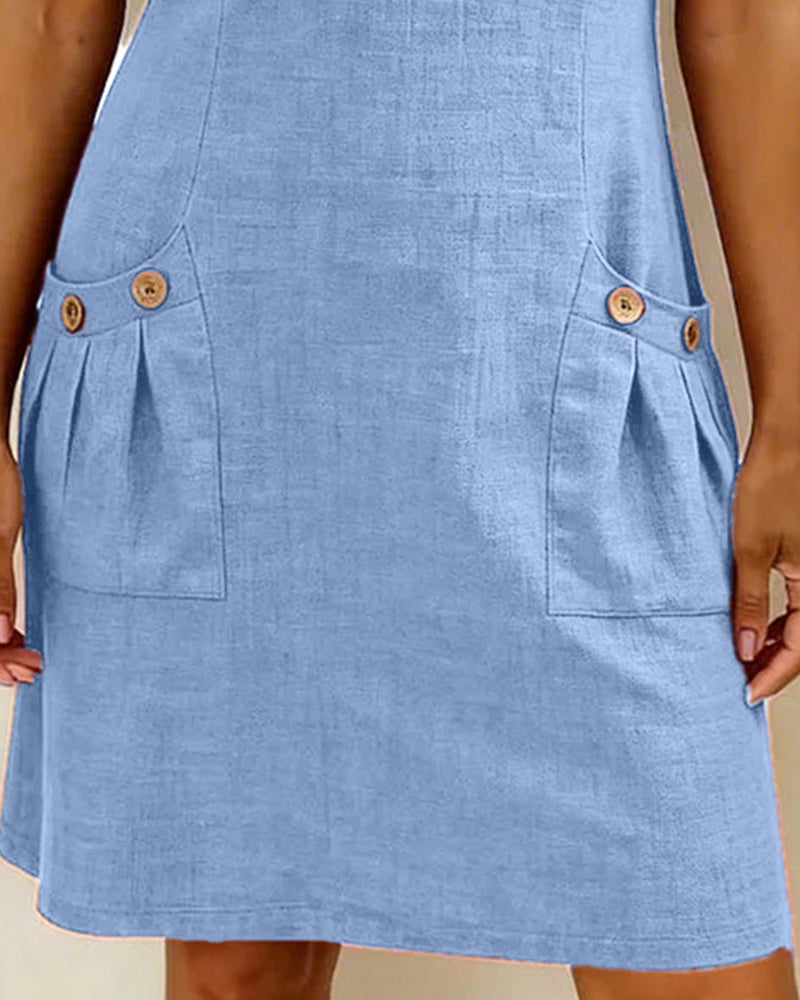 Lina | Vestido Midi de Algodón y Lino