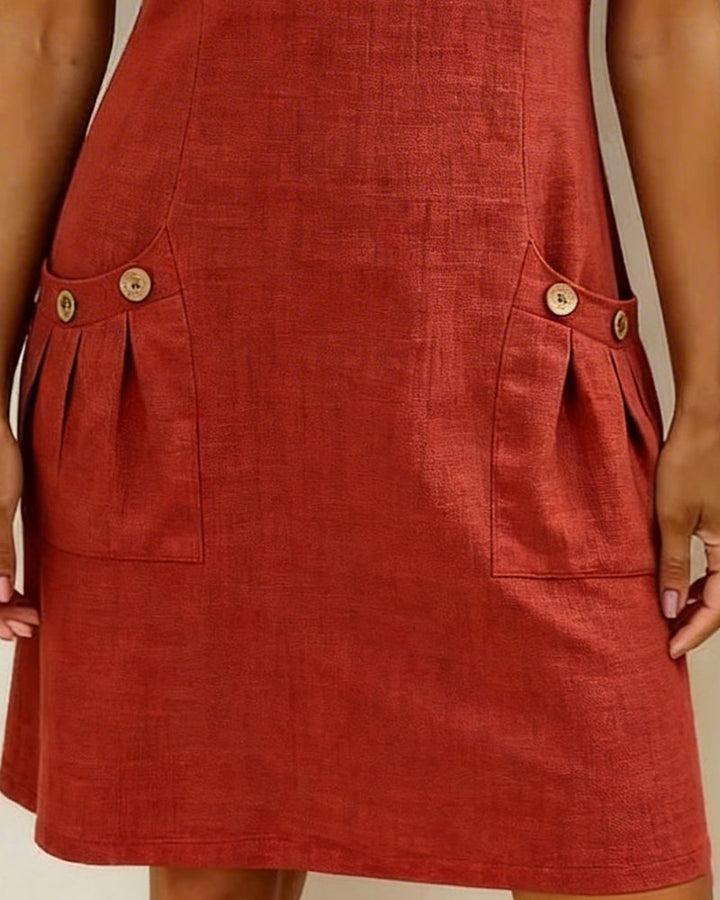 Lina | Vestido Midi de Algodón y Lino