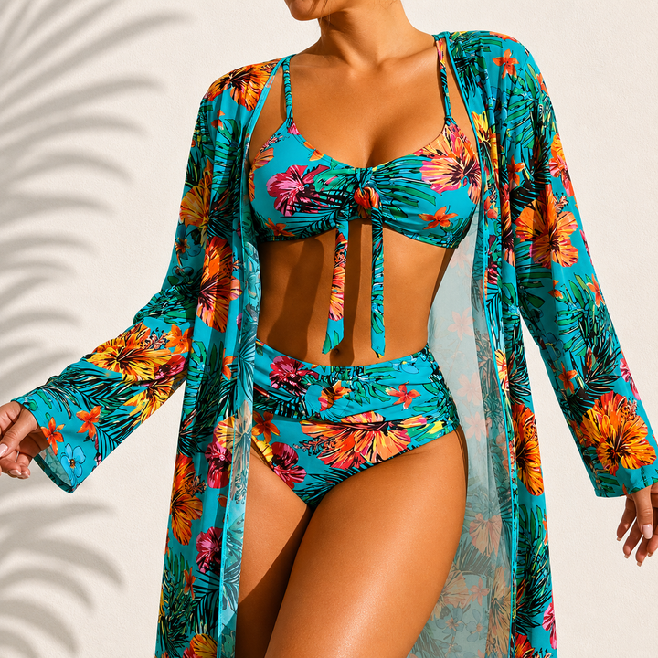 María | Bikini Kimono Estampado Tropical