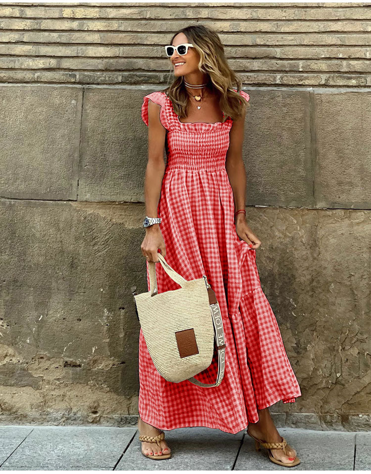 Valeria | Vestido Bohemio Cuadros Vichy