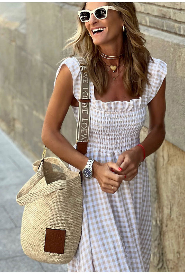 Valeria | Vestido Bohemio Cuadros Vichy