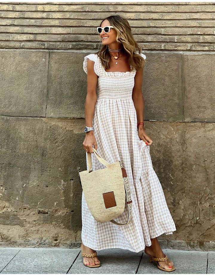 Valeria | Vestido Bohemio Cuadros Vichy