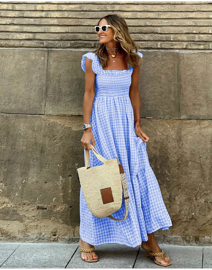 Valeria | Vestido Bohemio Cuadros Vichy
