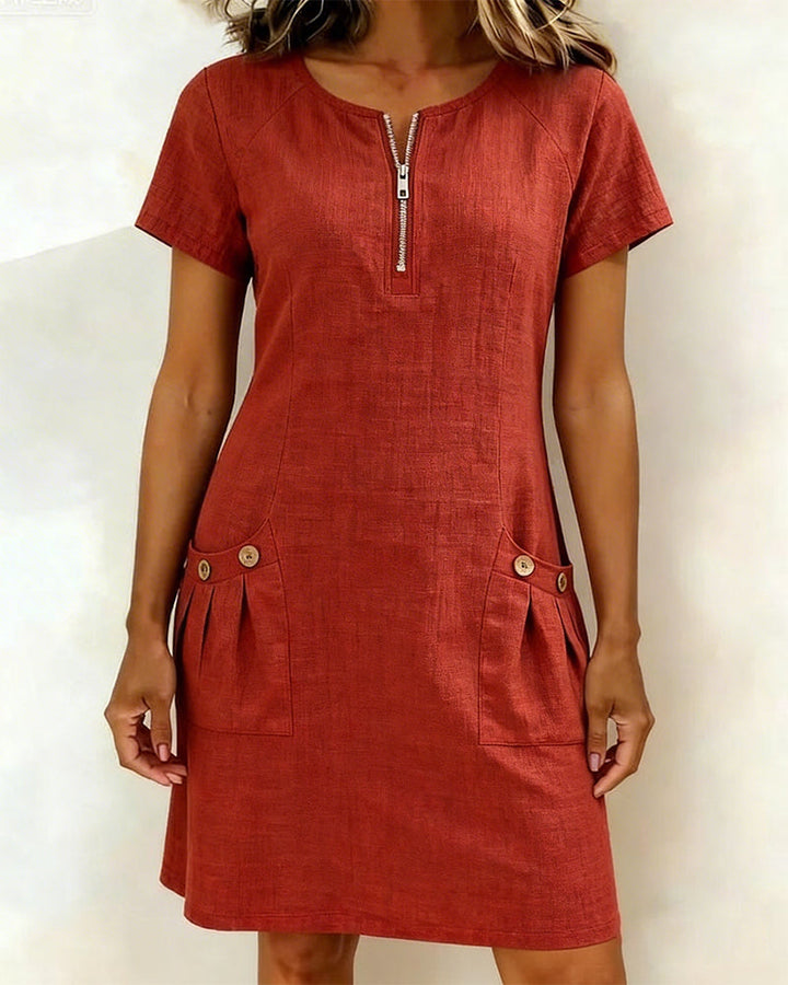 Lina | Vestido Midi de Algodón y Lino