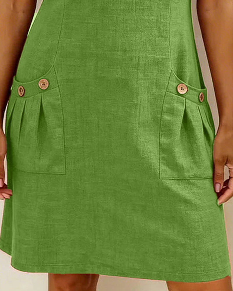 Lina | Vestido Midi de Algodón y Lino
