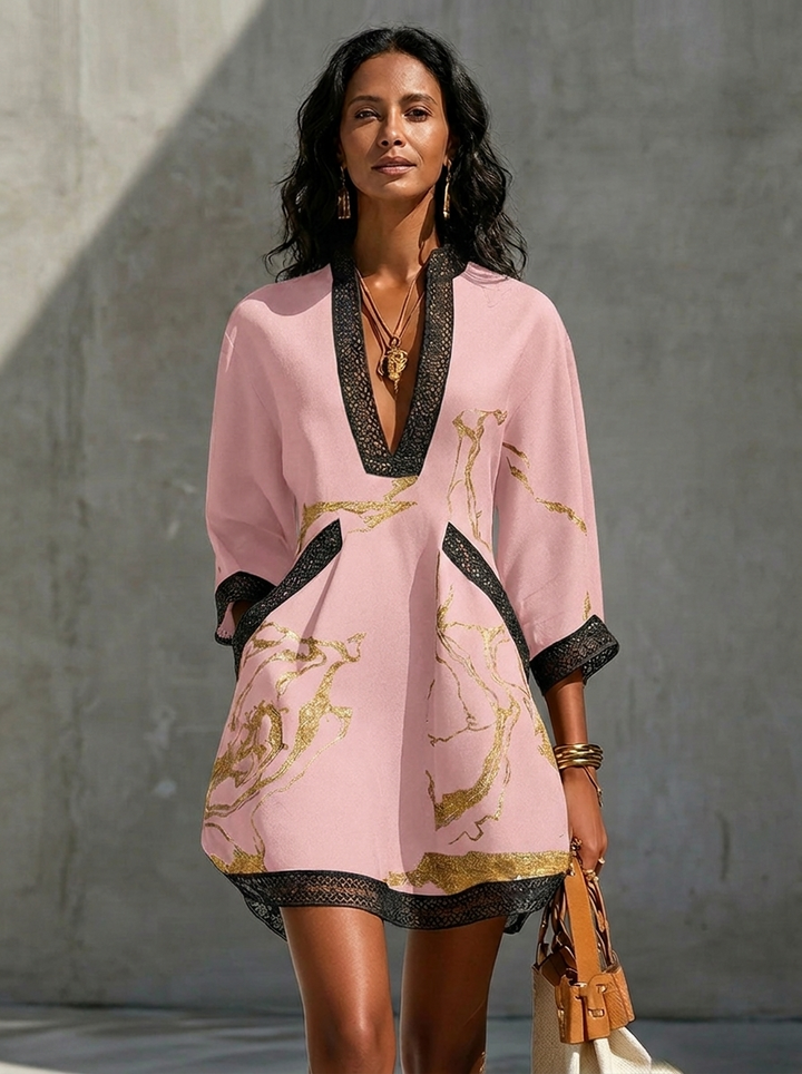 Noura | Elegante Vestido Túnica - Rosa