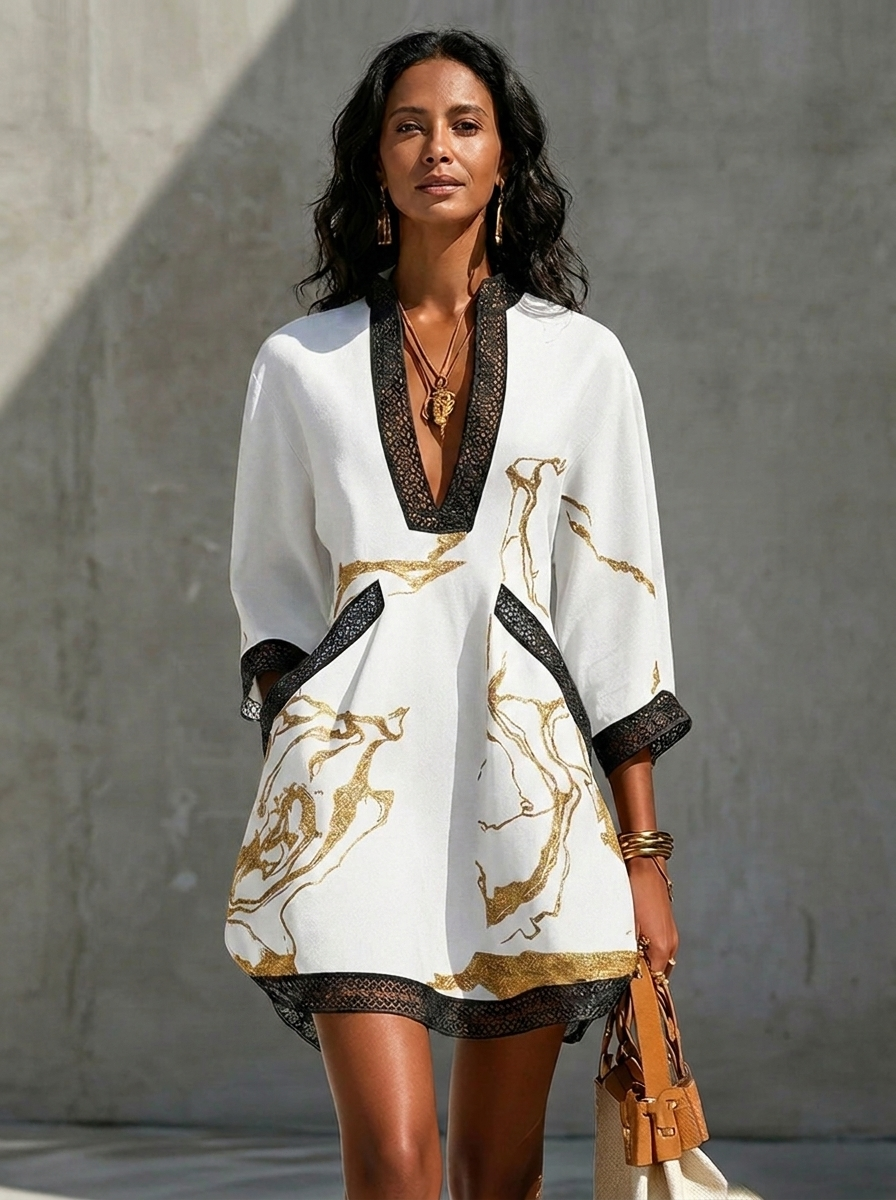 Noura | Elegante Vestido Túnica - Blanco