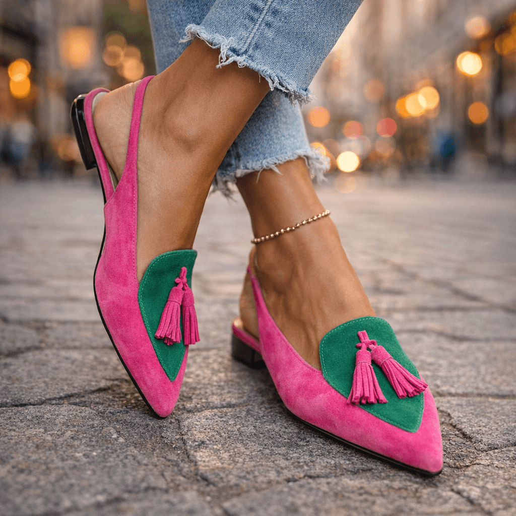 Sandalias artesanales Eliza de verano con detalles de borlas
