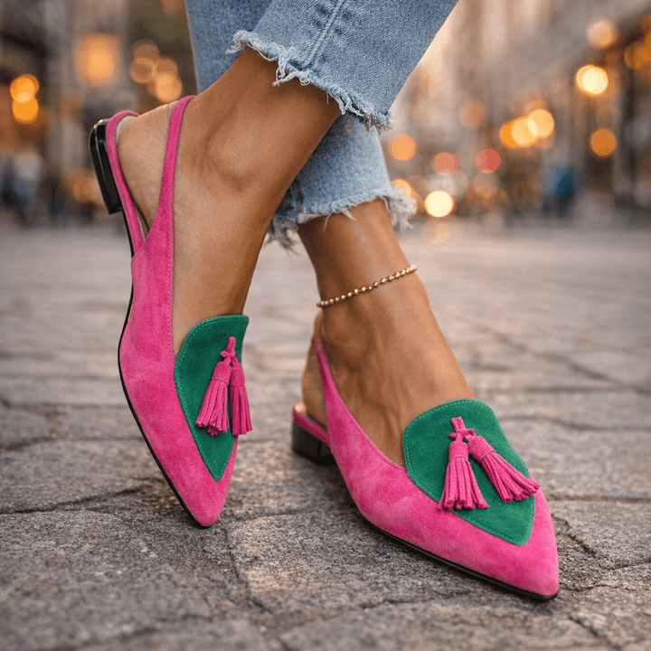 Sandalias artesanales Eliza de verano con detalles de borlas