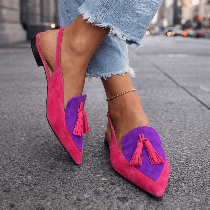 Sandalias artesanales Eliza de verano con cinturines y borlas